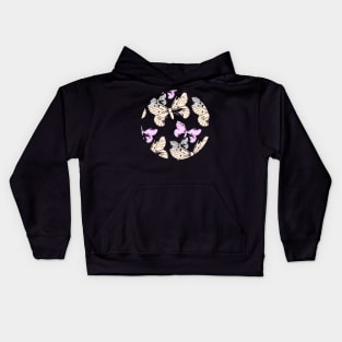 Butterflies on black Kids Hoodie